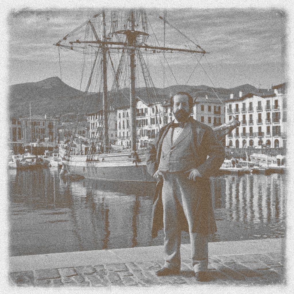 Eneko Etcheverria, founder of MareTempus, on the harbour of Saint-Jean-de-Luz, circa 1825